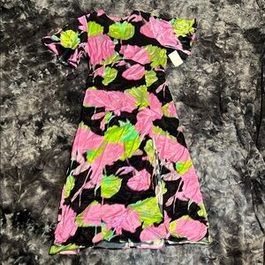 Topshop Pink Green Floral Maxi Dress Size 6 NWT Spring Summer Wedding